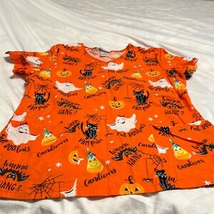 Halloween scrub top